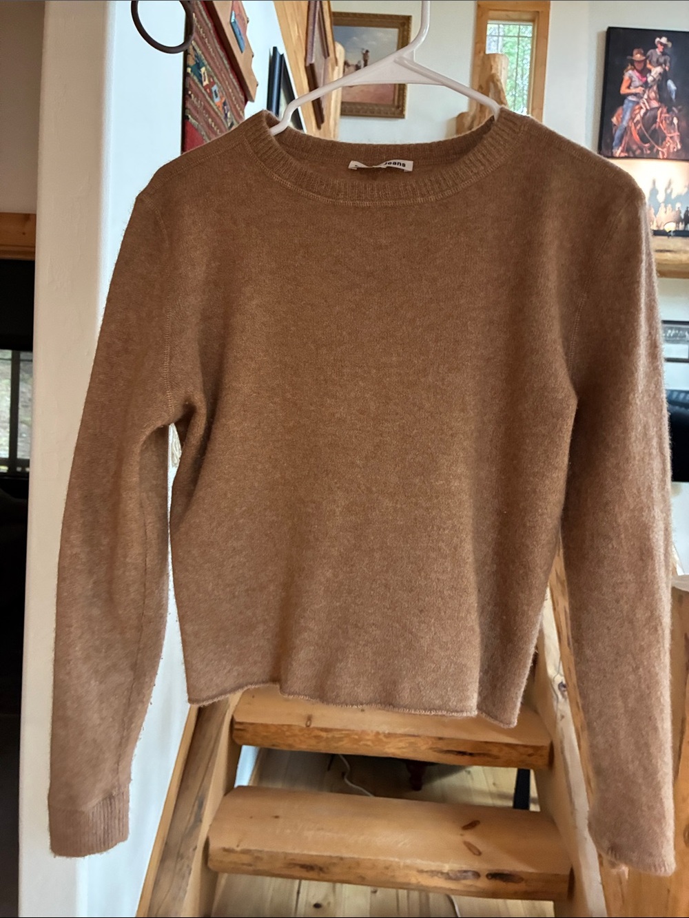 Reformation Taupe Crewneck Sweater cashmere